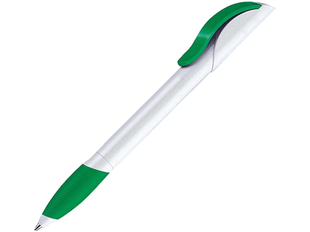 Ручка шариковая Senator модель Hattrix Soft, белый/зеленый