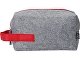 Органайзер для электроники и проводов "Felt" из RPET-фетра с ручкой, серый с красным
