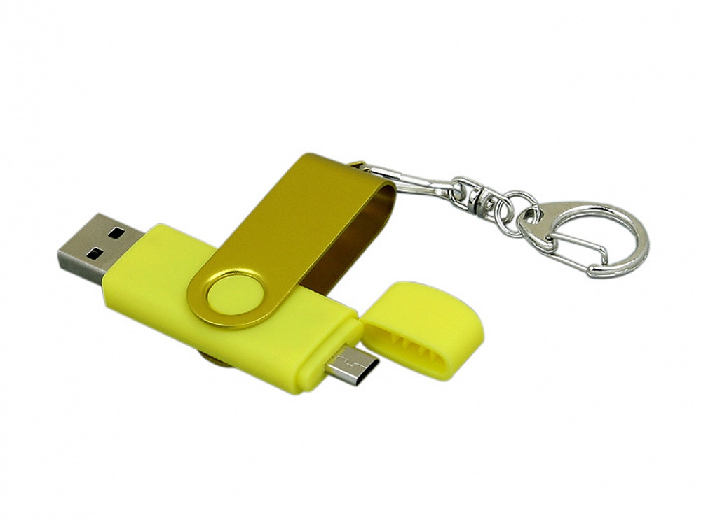 USB 2.0- флешка на 32 Гб с поворотным механизмом и дополнительным разъемом Micro USB USB 2.0- флешка на 32 Гб с поворотным механизмом и дополнительным разъемом Micro USB