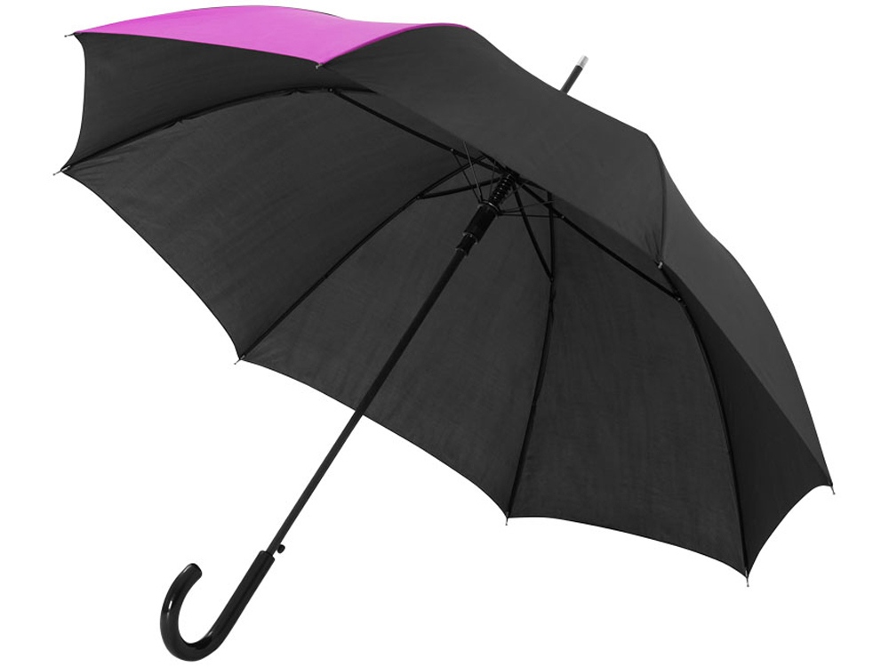 Зонт-трость Lucy 23 полуавтомат, черный/фуксия