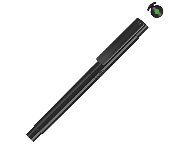 Капиллярная ручка в корпусе из переработанного материала rPET "RECYCLED PET PEN PRO FL», черный с салатовыми чернилами