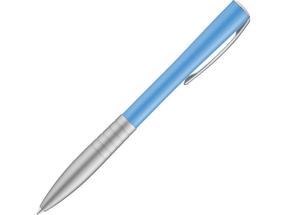 Ручка шариковая металлическая RAISE, голубой/серый