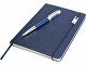 Набор Legato Elegance из блокнота формата А5 в твердой обложке и ручки-роллера, белый/синий