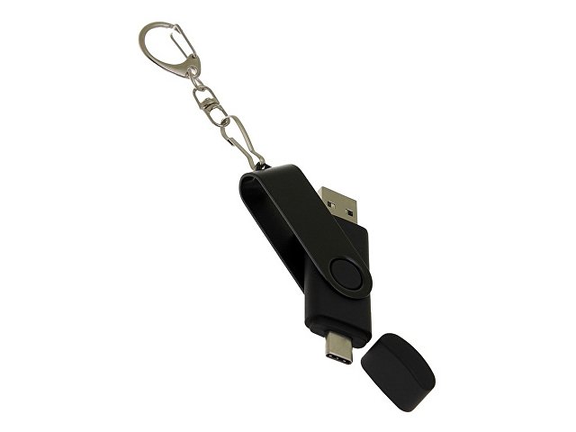 USB 3.0- флешка на 32 Гб с поворотным механизмом и дополнительным разъемом Type-C — фото 4