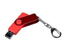 USB 2.0/micro USB/Type-С- флешка на 16 Гб 3-в-1 с поворотным механизмом