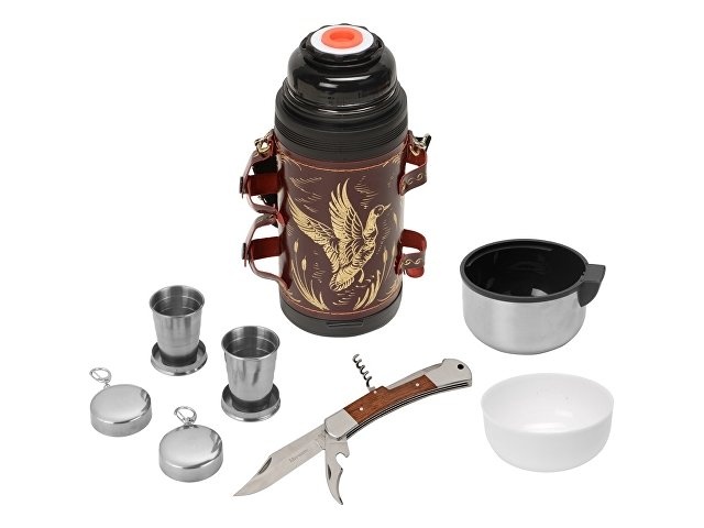 Термос в кожаном чехле thumbnail