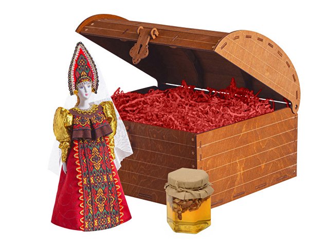 Подарочный набор: кукла фарфоровая, мёд с гецким орехом thumbnail