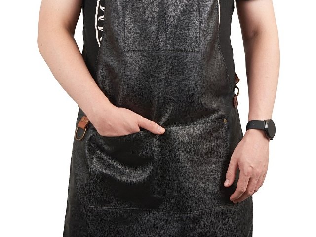 Фартук из натуральной кожи с карманами