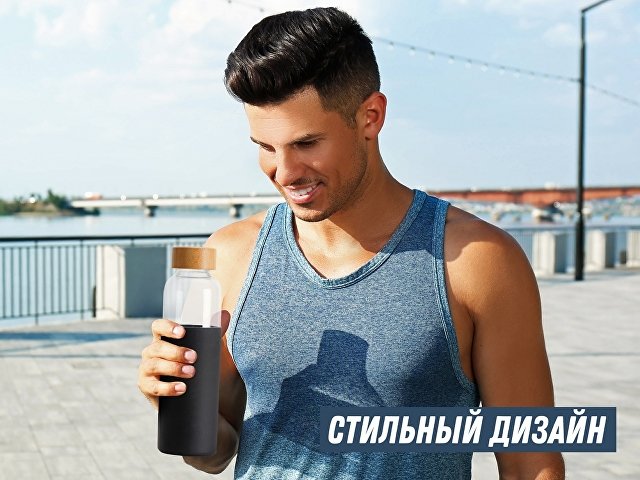 Стеклянная бутылка для воды в силиконовом чехле «Refine» thumbnail