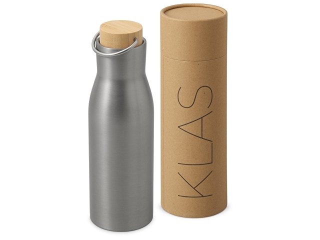 Вакуумная термобутылка с бамбуковой крышкой «Klas», 500 мл