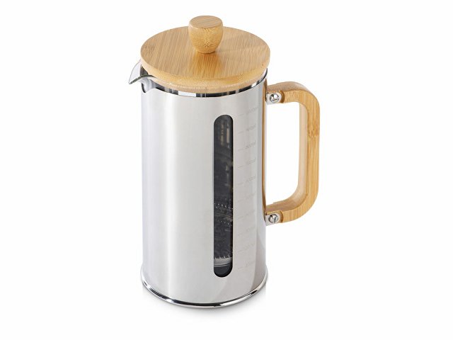 Френч-пресс в стальном корпусе и ручкой из бамбука «Coffee break» thumbnail