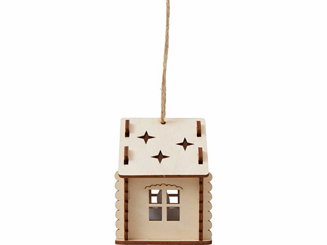 Деревянная подвеска на елку с подсветкой «Lumihut»