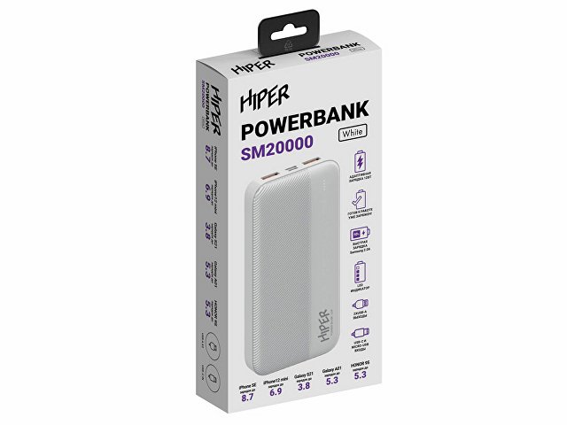 Портативный внешний аккумулятор «SM», 20000 mAh thumbnail