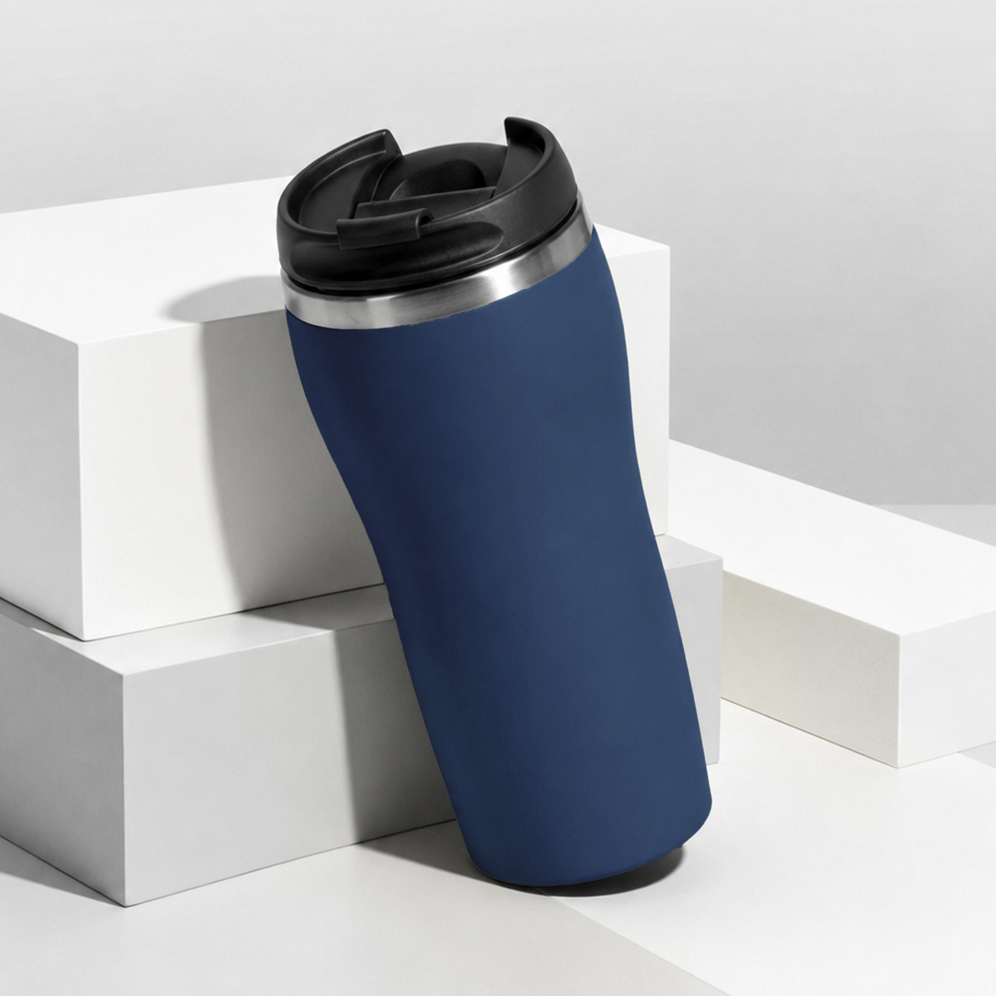 Термокружка Double wall mug C1, soft touch, 350 мл, темно-синий