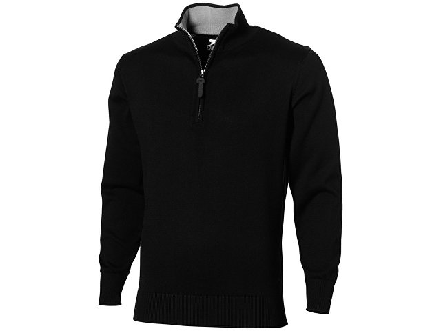 Пуловер "Set" с застежкой на четверть длины, черный/серый