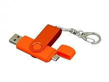 USB 2.0- флешка на 32 Гб с поворотным механизмом и дополнительным разъемом Micro USB (арт. 7031.32.08), фото 2