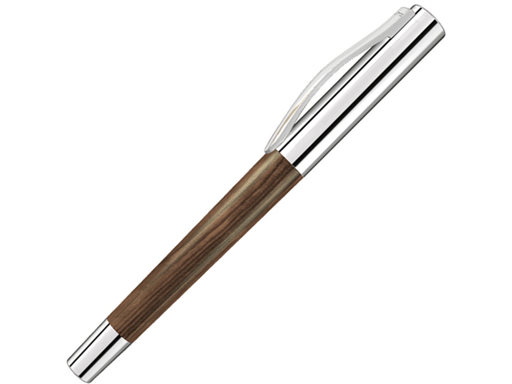 Ручка-роллер TITAN WOOD R, синий, 0.7 мм, коричневый/серебряный