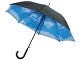 Зонт-трость "Облака" полуавтоматический с двухслойным куполом, черный /белый /голубой