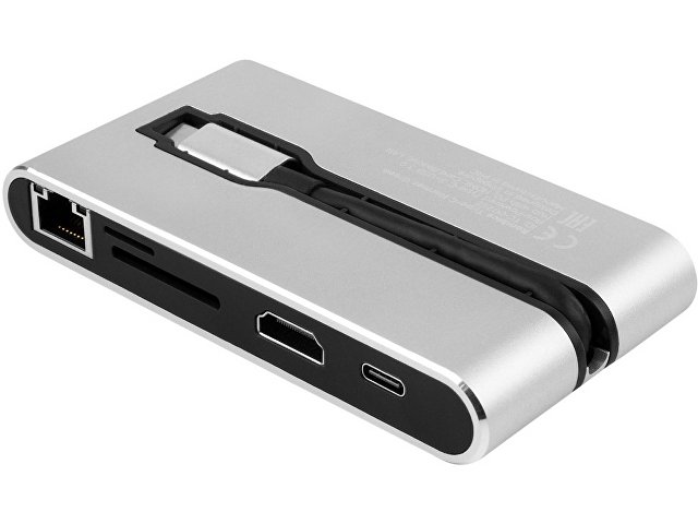 Хаб 8-в-1 Type-C «Hermes», USB 3.0 x 3, Type-C PD, HDMI, LAN, картридер