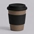 Стакан с силиконовой крышкой "Cafe", черный