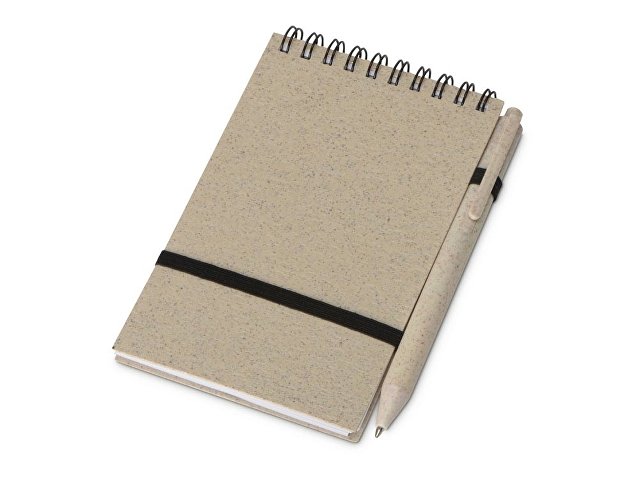 Блокнот «Toledo S» с шариковой ручкой из пшеницы и пластика thumbnail