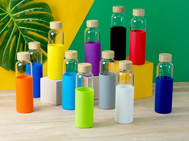 Стеклянная бутылка для воды в силиконовом чехле «Refine» thumbnail