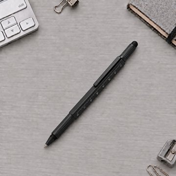 Ручка-стилус металлическая шариковая «Tool» с уровнем и отверткой