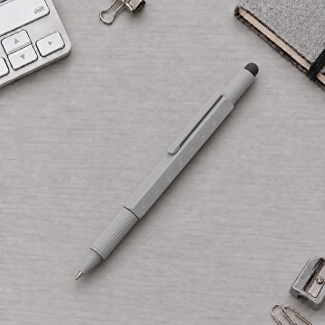 Ручка-стилус металлическая шариковая «Tool» с уровнем и отверткой