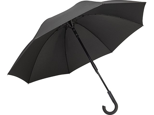 Зонт-трость «Carbon» с куполом из переработанного пластика thumbnail