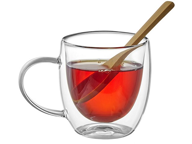 Кружка с двойными стенками на подставке с ложкой «Teatrio» thumbnail