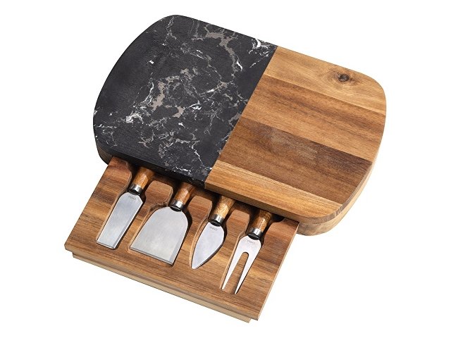 Набор для сыра в подарочной коробке из акации и мрамора «Date» thumbnail