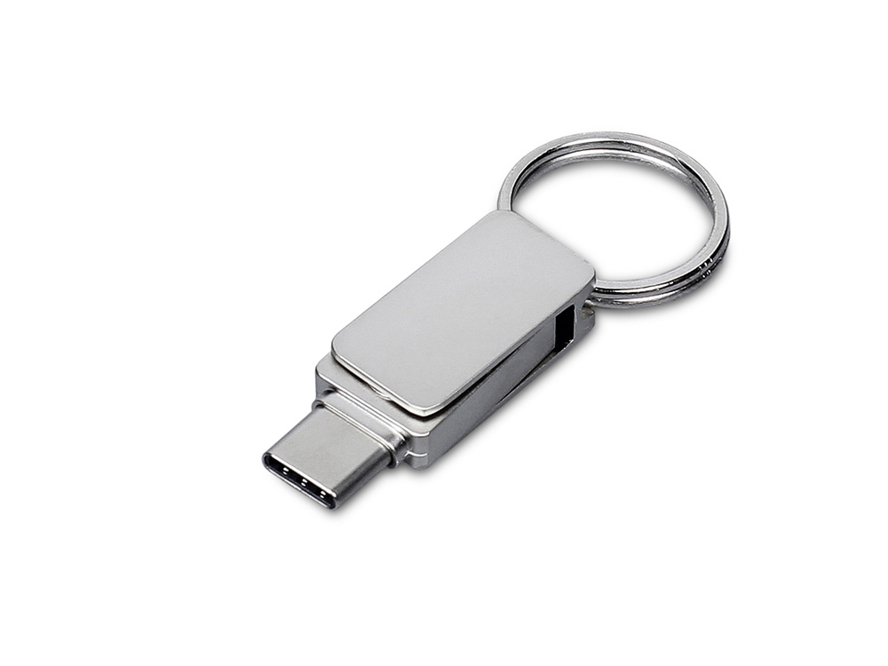 USB 3.0- флешка «Mercury» на 256 Гб с поворотным механизмом и дополнительным разъемом Type-C