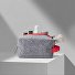 Косметичка из РПЕТ фетра с ручкой "Felt", серый с красным