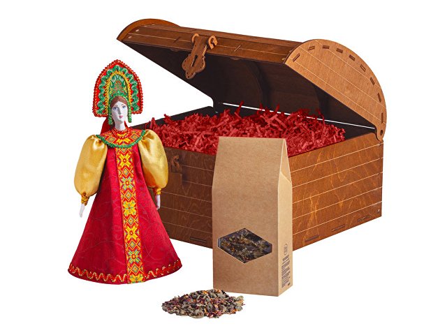 Подарочный набор: кукла фарфоровая, чай "Малина с мятой" thumbnail