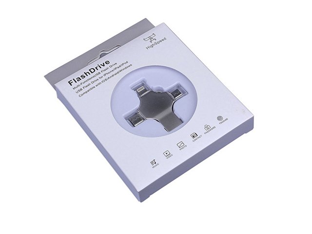 USB 3.0-флешка на 32 Гб 4-в-1 с разъемами Micro USB, Type-C и Lightning