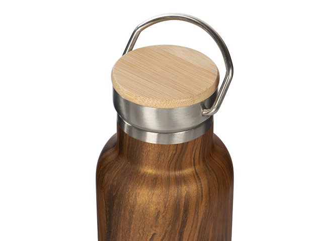 Вакуумный термос «Britewood S2», 500 мл, бамбуковая крышка, крафтовый тубус thumbnail