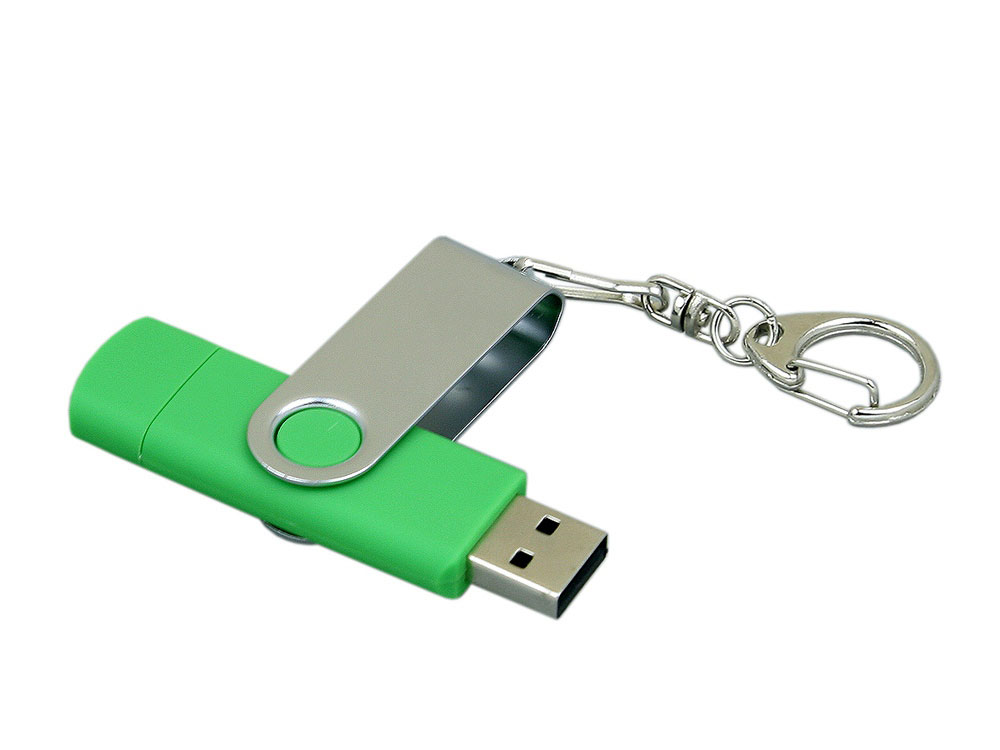 USB 2.0- флешка на 64 Гб с поворотным механизмом и дополнительным разъемом Micro USB USB 2.0- флешка на 64 Гб с поворотным механизмом и дополнительным разъемом Micro USB