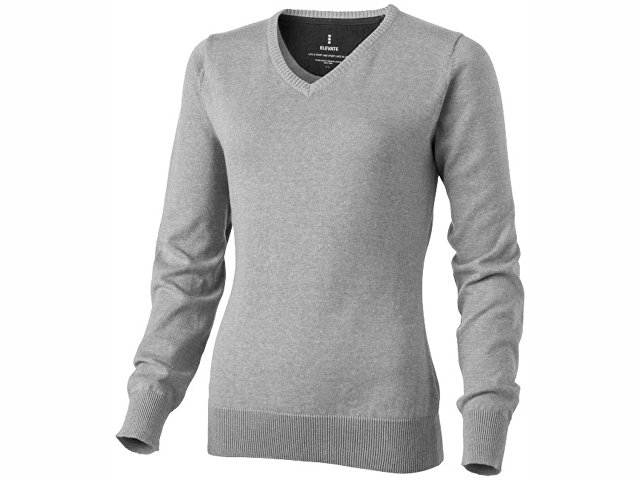 Пуловер "Spruce" женский с V-образным вырезом, серый меланж