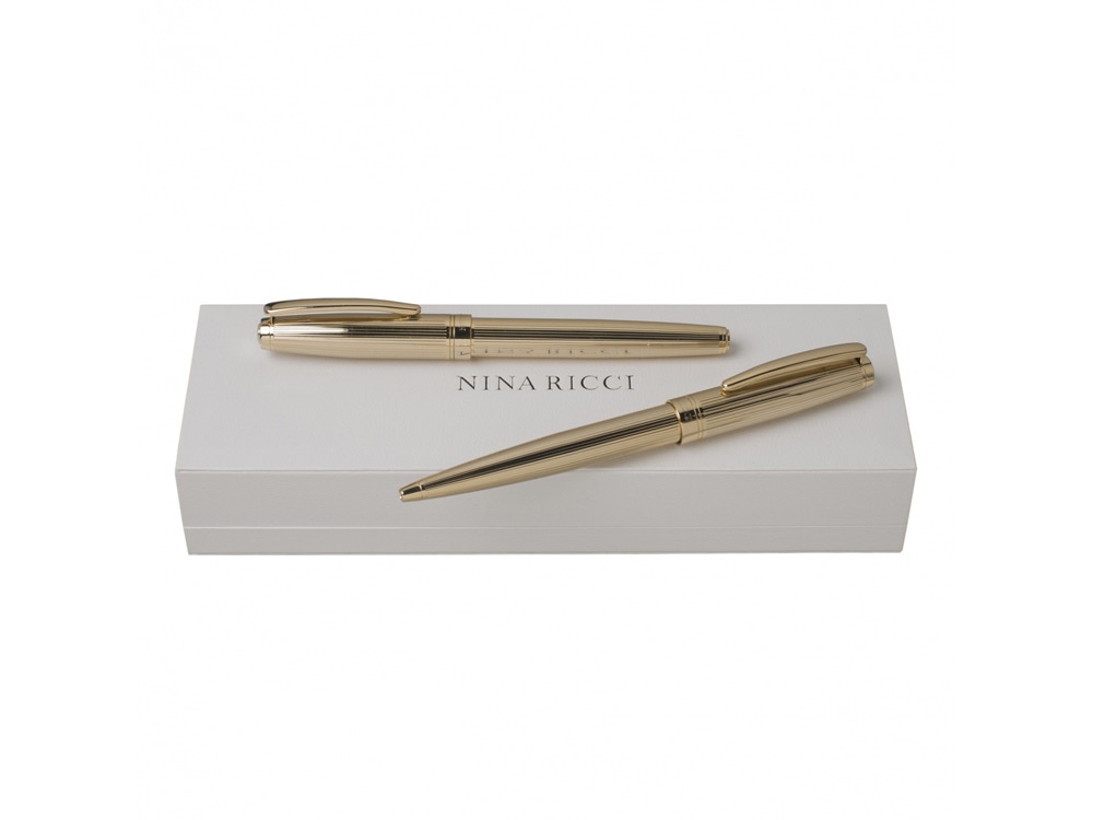 Подарочный набор Ramage: ручка роллер, ручка шариковая. Nina Ricci, золотистый