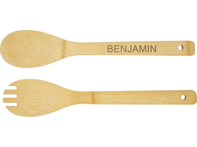 Бамбуковая салатница и приборы «Argulls»