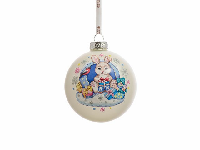 Стеклянный шар «Зайчик»