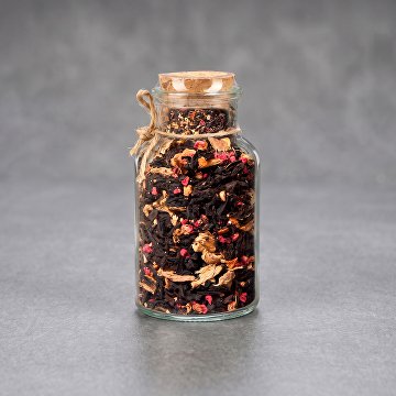 Чай черный с соком имбиря, апельсином и малиной, мини