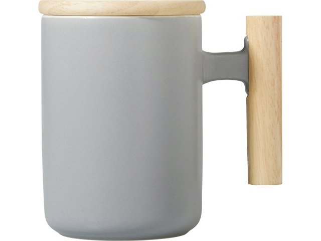 Кружка с ручкой и крышкой из каучукового дерева «Jeny» thumbnail