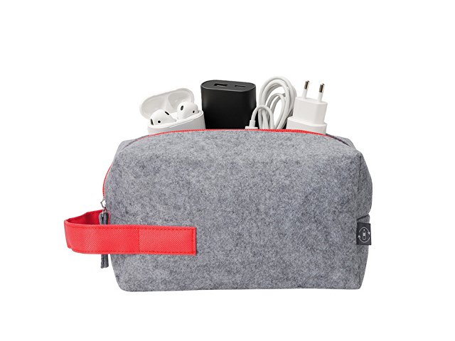 Органайзер для электроники и проводов «Felt» из RPET-фетра с ручкой thumbnail