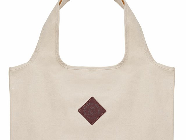 Сумка-шоппер «Revest» из переработанного хлопка 320 г/м2 с патчем