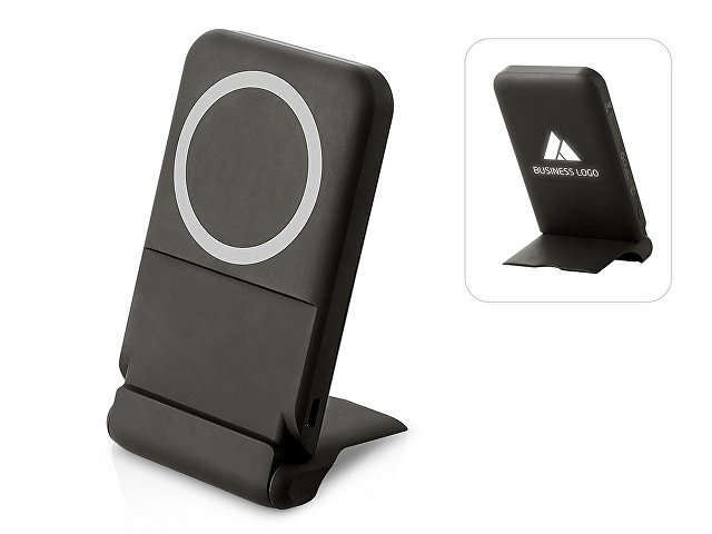 Беспроводной внешний аккумулятор с подсветкой лого и подставкой «Magflash», 10000 мАч, 15 Вт thumbnail