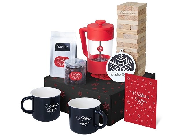 Подарочный набор «Re:Together» с френчпрессом, кружками и дженгой