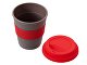 Стакан с силиконовой крышкой "Cafe", красный