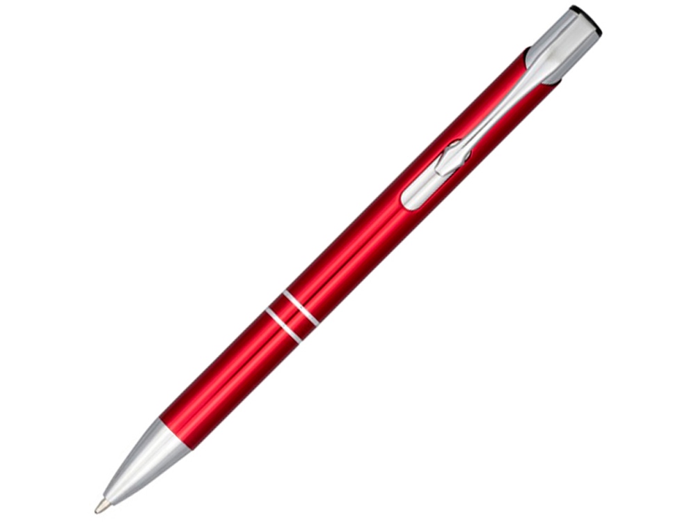 Кнопочная шариковая ручка Moneta из анодированного алюминия, красный