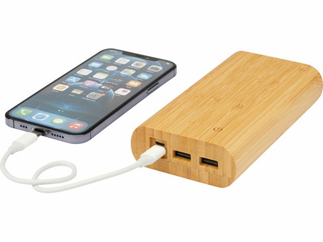 Портативное зарядное устройство «Tulda» из бамбука, 20000 mAh thumbnail